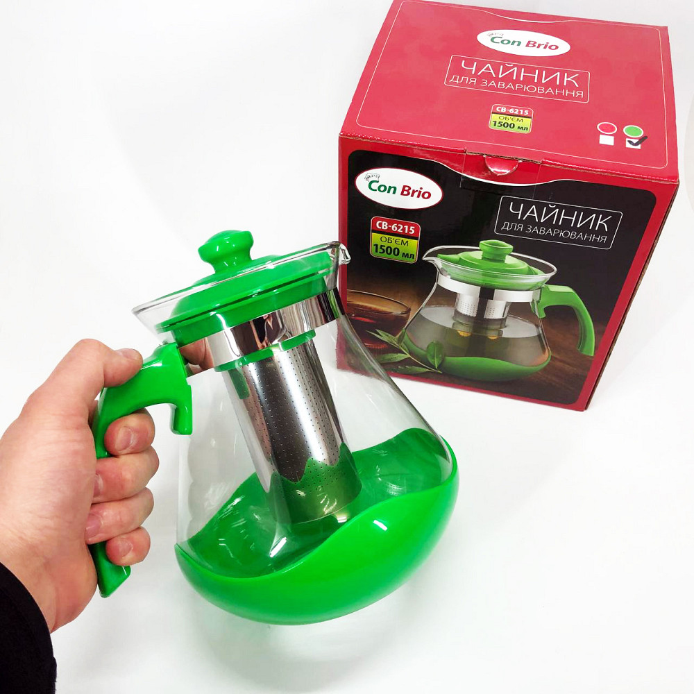 Стильный стеклянный заварочный чайник, Приготовление чая с помощью пресс-заварника JU-78 Львов - изображение 10