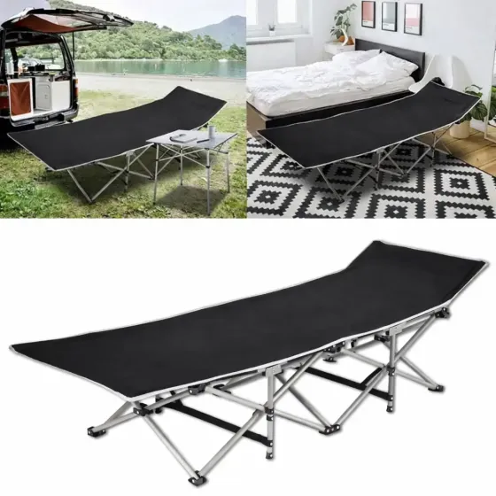 Раскладная кровать с ножками/ раскладушка /раскладной шезлонг (190х68х36) Black Коломия