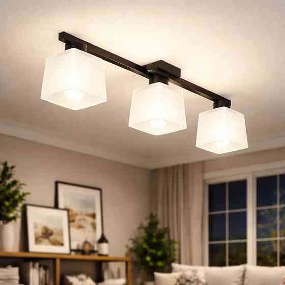 Люстра потолочная на три плафона MSK Electric Dublin под лампы Е27 черная NL 16610-3 BK Одесса