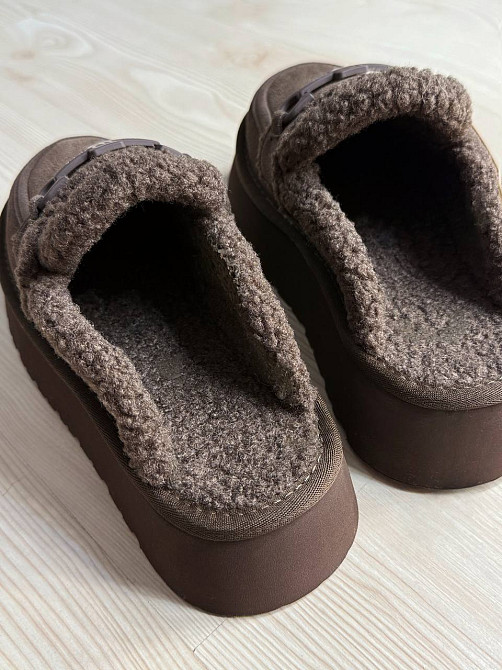 Уггі жіночі Itts 080-24 лофери капці на платформі з хутром коричневі, 38, 24 см Київ - фото 15
