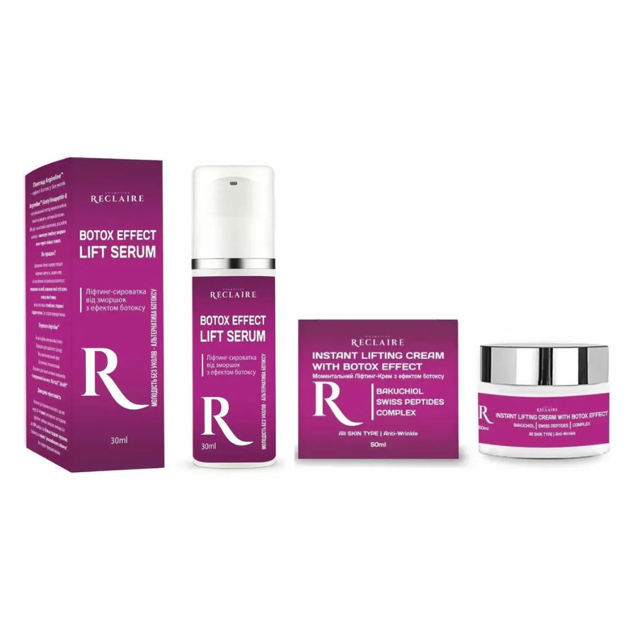Набор против морщин с эффектом ботокса без инъекций Anti-Wrinkle Set with Botox Effect Reclaire cosmetics Киев - изображение 5