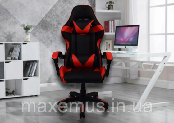 Кресло геймерское раскладное B 810 геймерский стул компьютерный с 2 подушками красный Мостиска