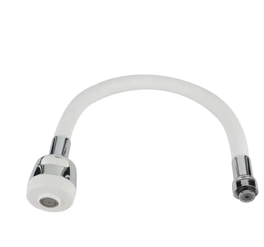 Гусак силиконовый (белый) Zerix SPS-01 с двухфункциональным аэратором для кухни (ZX2623) Черновцы - изображение 1