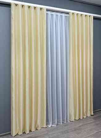 Комплект готовых штор VR-Textil Микровелюр Petek YL № 1703ш Темно-серый 135х295 см 2 шт (39-014) Киев