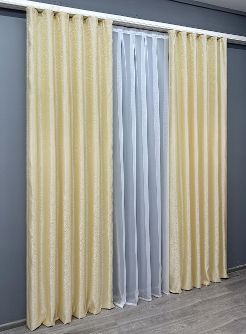 Комплект готових штор VR-Textil Мікровелюр Petek YL № 1703ш Темно-сірий 135х295 см 2 шт (39-014) Київ - фото 4