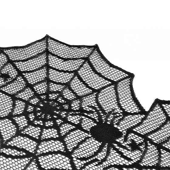 Скатерть на Хэллоуин Паутина с пауками 183 на 46 см черный Киев