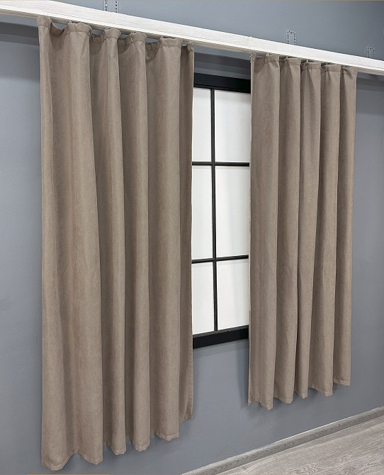 Комплект коротких штор VR-Textil Микровелюр Petek № 1487ш Какао 130х170 см 2 шт (35-0276) Киев - изображение 3