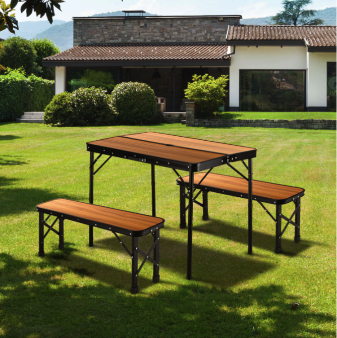 Стіл туристичний розкладний Outtec + 2 лавки коричневий Киев - изображение 6