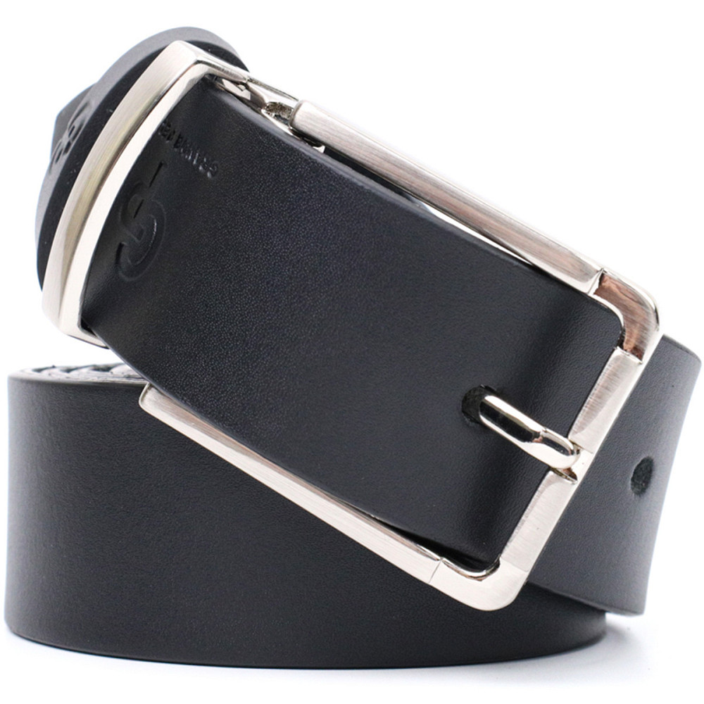 Практичний брючний ремінь для чоловіків з натуральної шкіри GRANDE PELLE 11677 Чорний Київ - фото 4