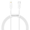 Кабель Type-C - Lightning Baseus Superior Series PD 20W 1m колір білий CATLYS-A02