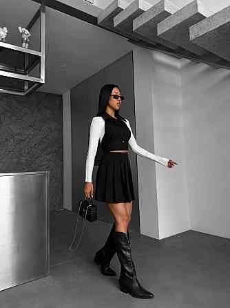 Жіночий стильний базовий костюм двійка: жилет + спідниця костюмка Одеса