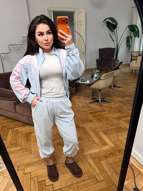 Жіночий велюровий костюм зі вставками Блакитний, 42/46 Харків - фото 2