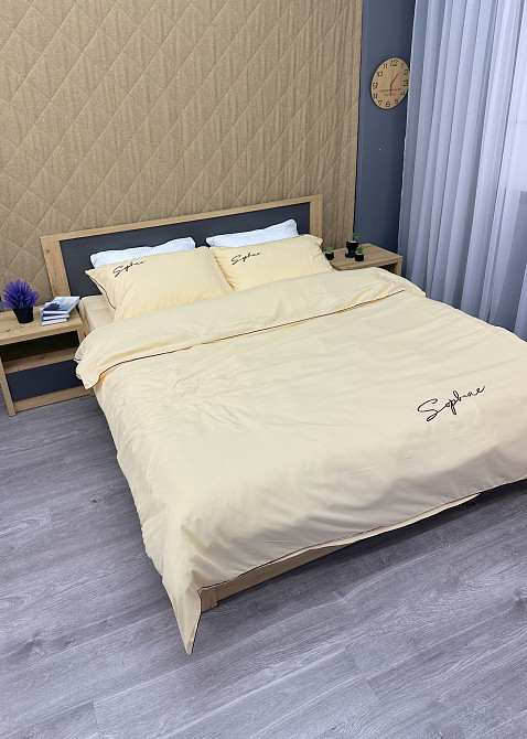 Комплект постільної білизни Сатин, Євро 200х230 Кремовий (88-144) Київ - фото 4
