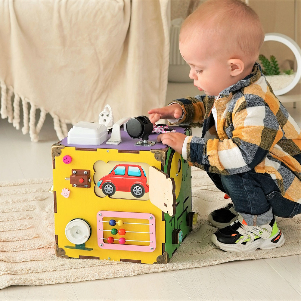 Маленький Бізікуб 23*23*23 Різнобарвний дитячий розвивальний куб Бізіборд Тернопіль - фото 2