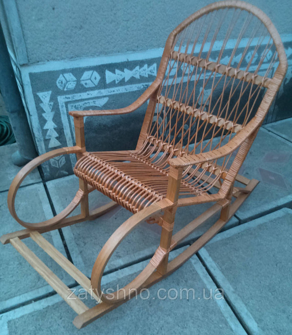 Кресло качалка плетеная с накидкой  | кресло-качалка для отдыха садовая для дачи Киев - изображение 2