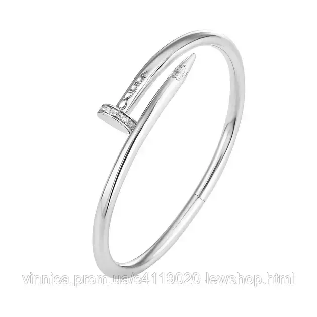 Жесткий браслет гвоздей из медицинской стали в цвете белого золота Черновцы - изображение 1