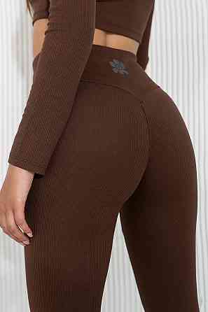 Лосини у рубчик з пуш-ап TotalFit LG146 XXL, Коричневый Киев