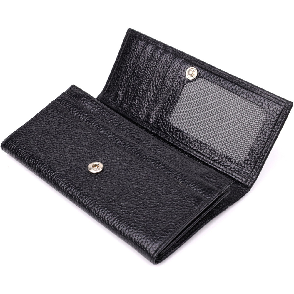 Классический женский кошелек из натуральной кожи Черный (CANPELLINI) Киев - изображение 10