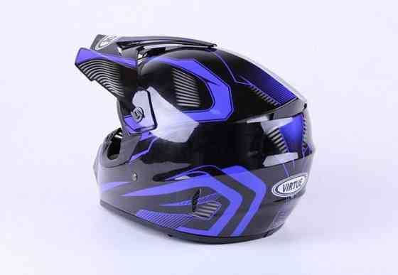 Шлем мотоциклетный кроссовый MD-905 (черно-синий, size L) Мукачево