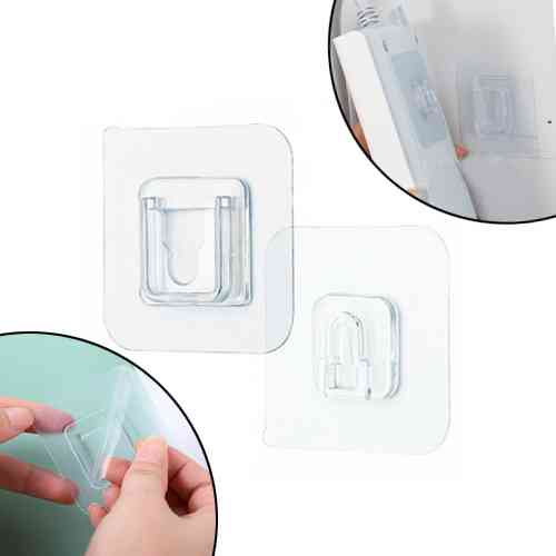 Тримач кріплення настінний 6x6см клейкий 5шт, гачок невидимка Вінниця