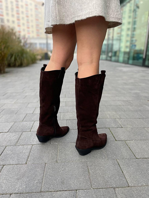 Edan Instruments Чоботи жіночі EDAN K/B шоколадні замша натуральна высота 36см обхват 39-40см к Коломыя - изображение 2