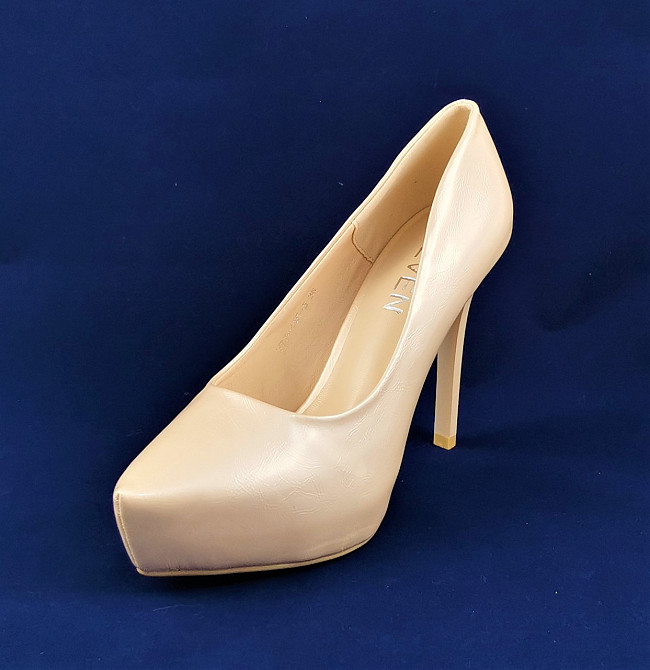 Жіночі Бежеві Туфлі на Каблуку Шпильке Лакові Модельні (розміри: 36,37,38,39,40) - 16-5 Дніпро - фото 5