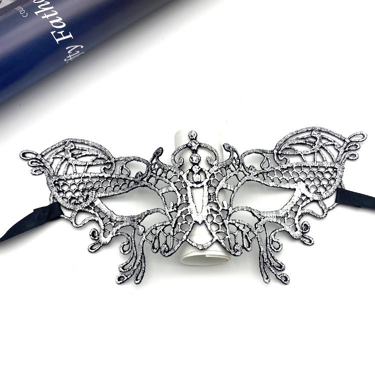 Маска карнавальна венеціанська 22 на 9 см сріблястий Київ - фото 1