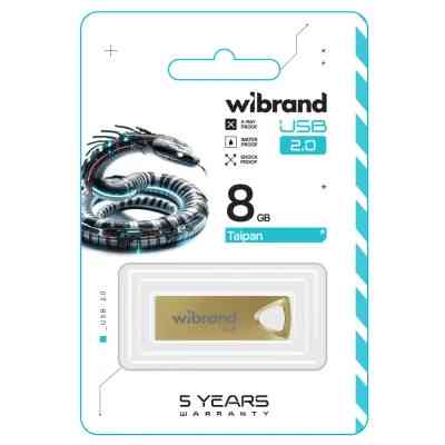 USB флеш накопичувач Wibrand 8GB Taipan Gold USB 2.0 (WI2.0/TA8U2G) Вінниця