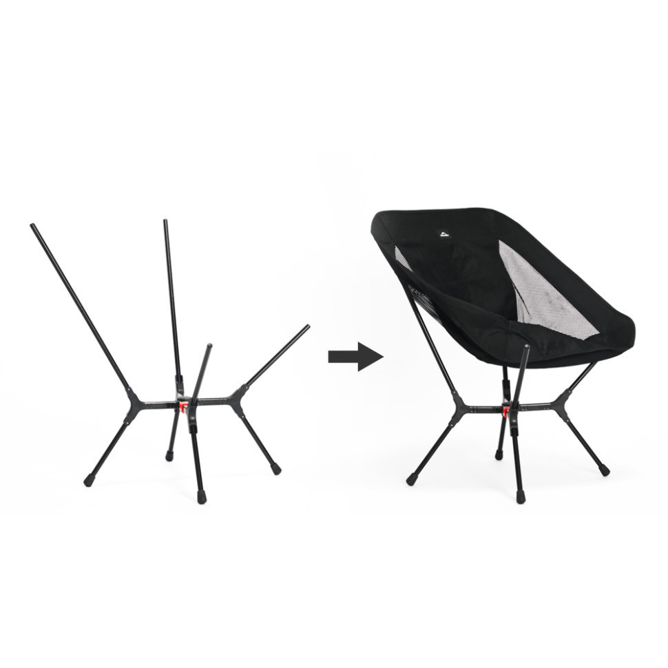 Стілець складаний ультралегкий Naturehike CNK2550JJ013 Yamami YL01, розмір М, алюміній, чорний Київ - фото 3