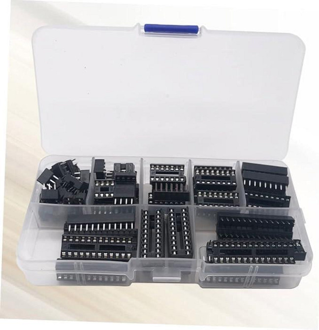 Набір панельок SCS/SCL для мікросхем DIP, 66 шт, крок 2 мм, пластиковий кейс для радіомонтажу Київ - фото 4