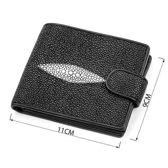 Портмоне мужское STINGRAY LEATHER 18070 из натуральной кожи морского ската Черное Киев