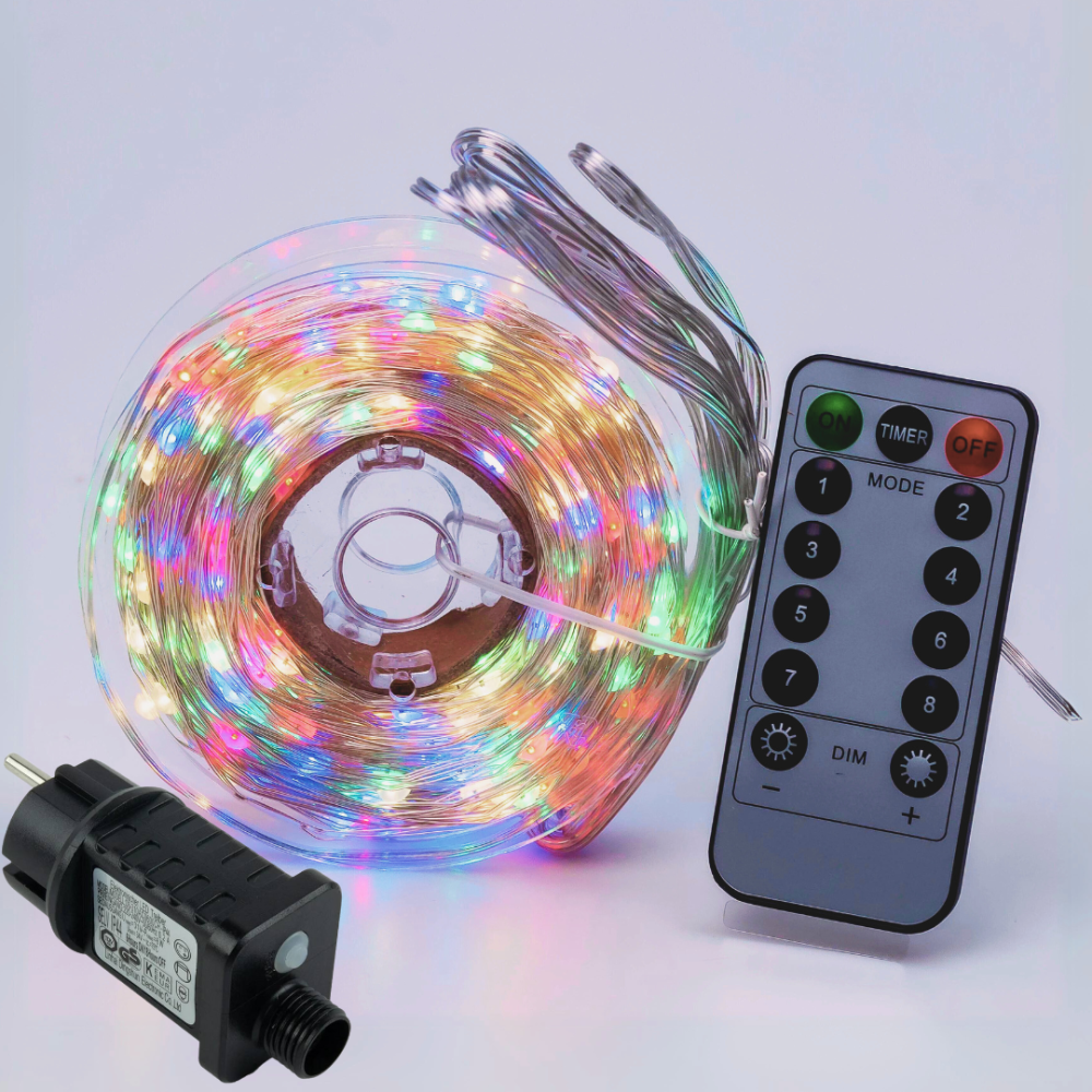 Гірлянда роса 50 метрів гірлянда капля роси з режимами 500 лед Niki Light гірлянда на пульті вулична гірлянда 220в Мультиколор Київ - фото 1