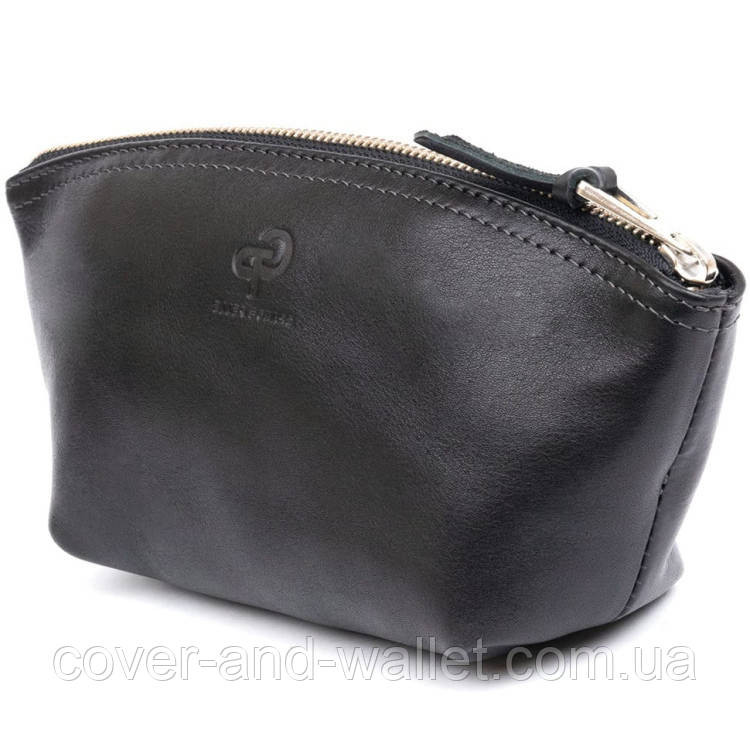 Модна жіноча шкіряна косметичка чорного кольору Grande Pelle 805610 Київ - фото 1