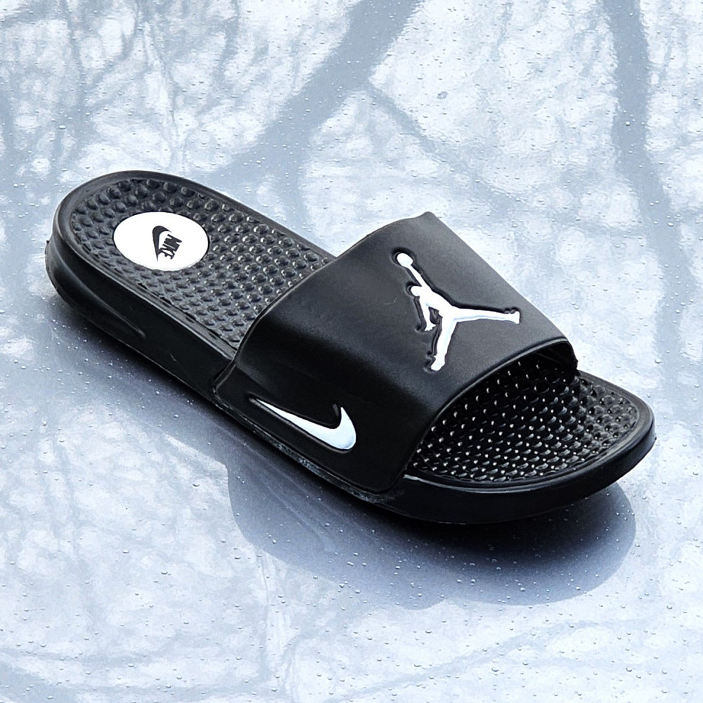 Шльопанці Nike Jordan Чорні Сланці Тапочки Білі Найк Жіночі (розміри: 36,37,38,39) Дніпро - фото 6