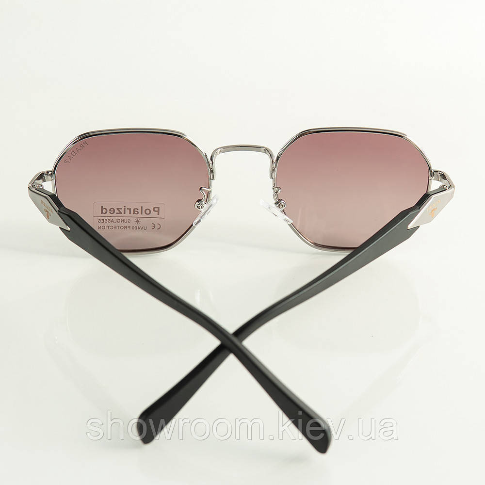 Жіночі брендові сонцезахисні окуляри Prada (08242) brown Київ - фото 2