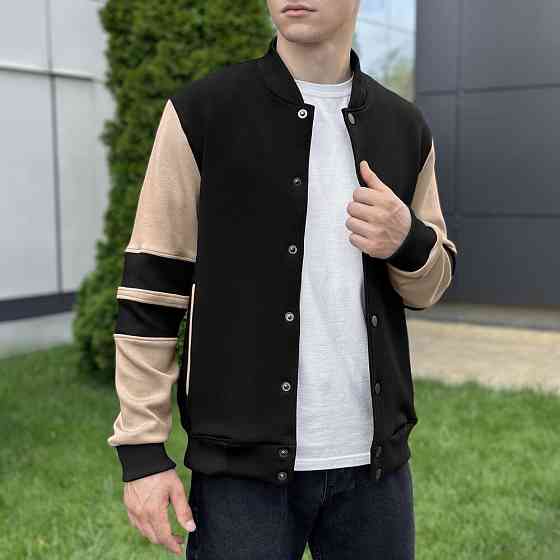 Чорний чоловічий бомбер на кнопках Pobedov Blast Київ