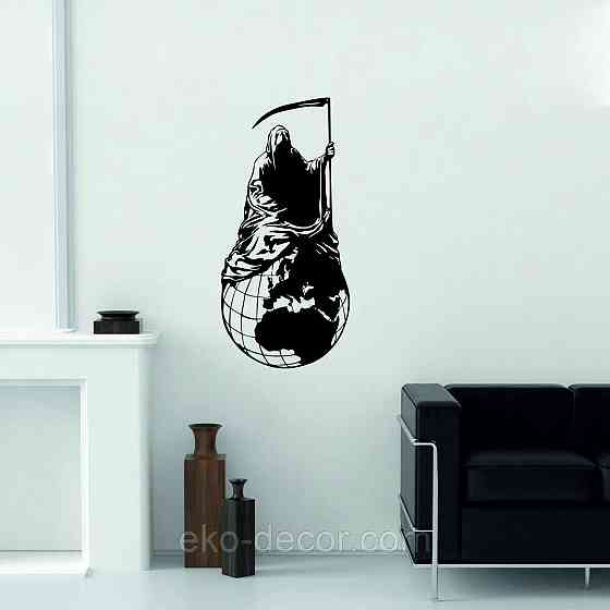 Декоративное настенное Панно «Смерть с косой», Декор на стену 110*52 см, Черный Киев