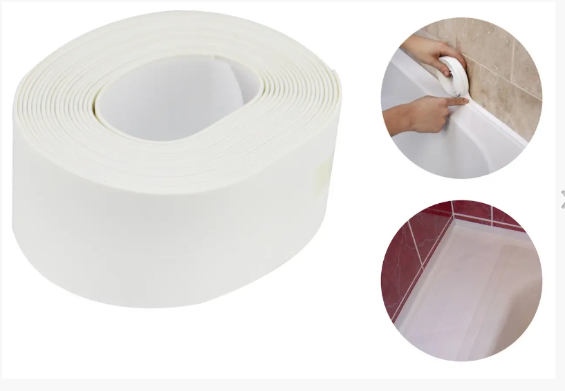 Бордюрная лента-изолятор Белая для стыков в ванной Waterproof Tap 38мм 3.2м Одесса - изображение 10