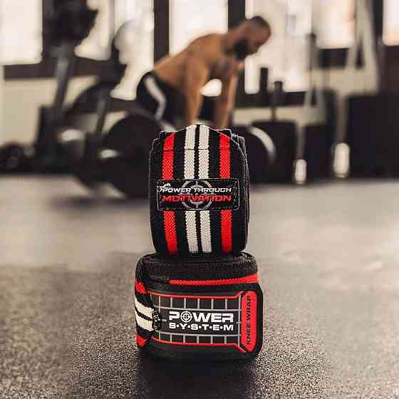 Бинти на коліна Power System PS-3700 Knee Wraps Red/Black (пара) Кам'янське