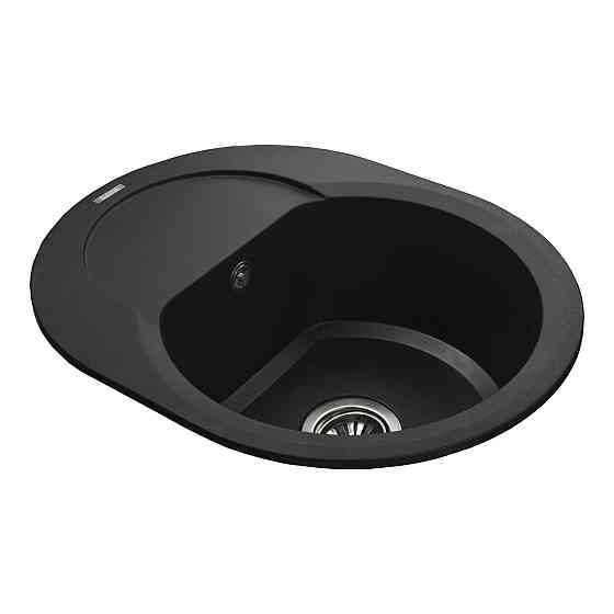 Гранітна мийка Globus Lux MORAINE чорний 600х470 мм-А0001 Київ