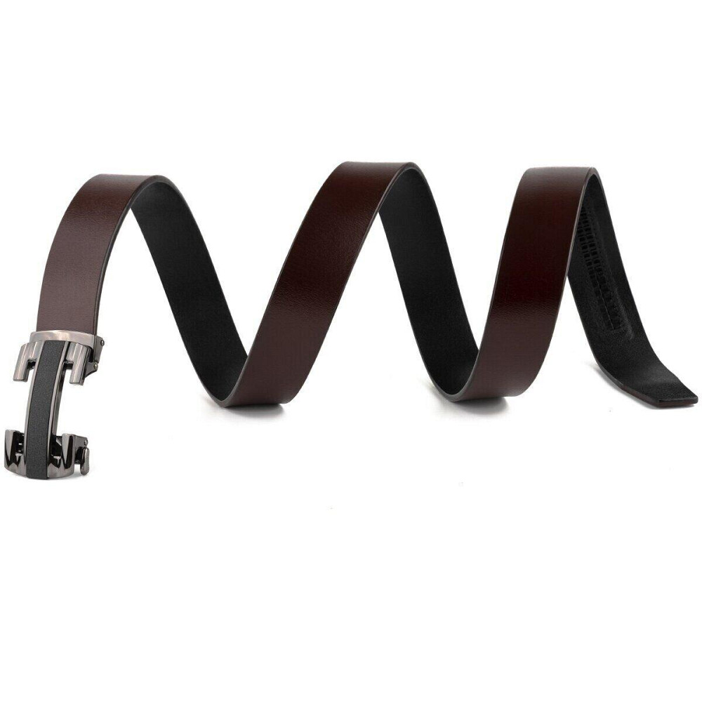 Ремень мужской с пряжкой уголки Vintage 20261 Коричневый Киев - изображение 2