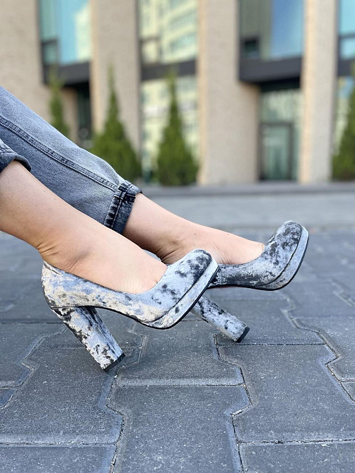 Туфлі жіночі MISSKA сірі оксамит каблук 10см (L212-E326 3556) Коломия - фото 4