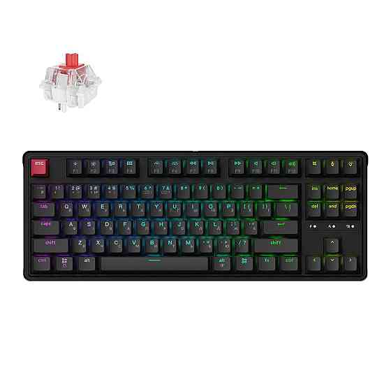 Клавіатура бездротова Keychron C3 Max Super Red Switch Black RGB (C3M-H1-UA) ( 18780 ) Харьков