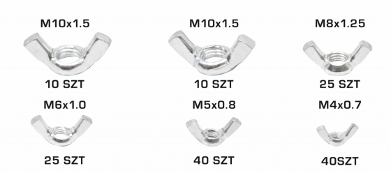 Набір гайок баранчиків M4, M5, M6, M8, M10/150 шт. ASTA A-TC548 Чернігів