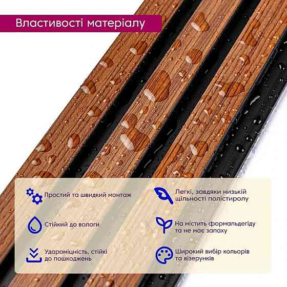 Рейка декоративна PS 2900х120х12мм Каштановий SW-00001743 Київ