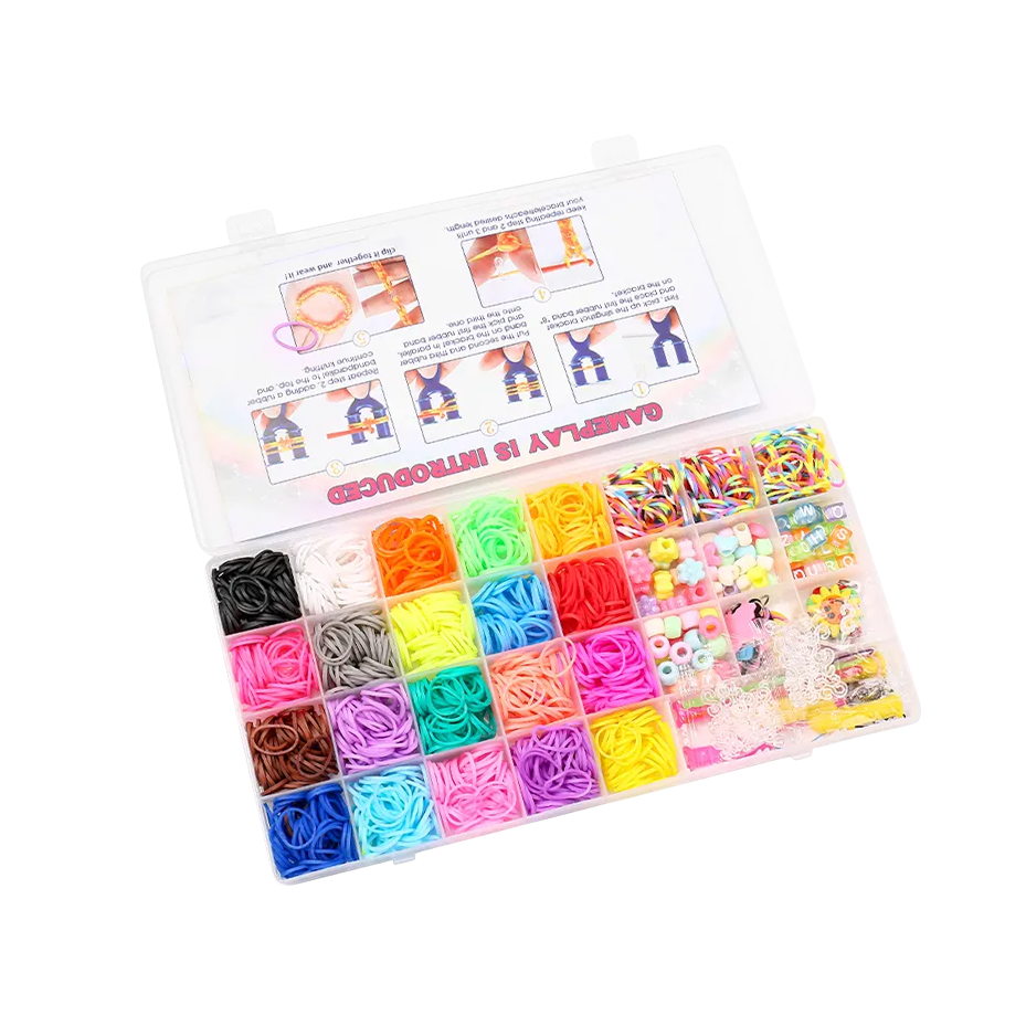 Набор для вязания ярких браслетов из резинок в пластиковом контейнере, сет №2 Каменец-Подольский - изображение 1