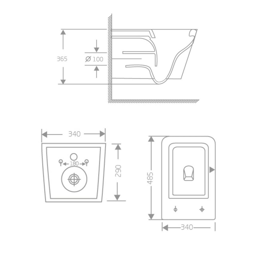 Унітаз підвісний Crow Rimless 485х340х330 мм, White, із сидінням Slim Duroplast/ Soft-close/Quick Release QT05335171RW Qtap Київ - фото 8