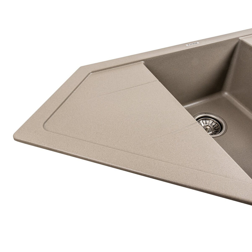 PLATINUM Гранітна мийка для кухні Platinum 9950 PANDORA матовий титан Київ - фото 7