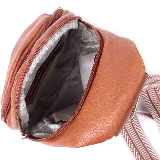 Практична жіноча сумка через плече з отвором для навушників з екошкіри Рудий (Vintage) Київ