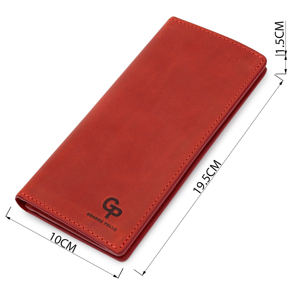 Кожаное женское матовое портмоне Красный (GRANDE PELLE) Киев - изображение 7